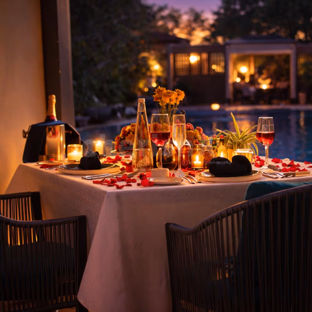 five course gourmet dinner in a private poolside cabana