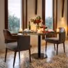 valentine inside restaurant candlelight dinner setup at iris sarovar portico