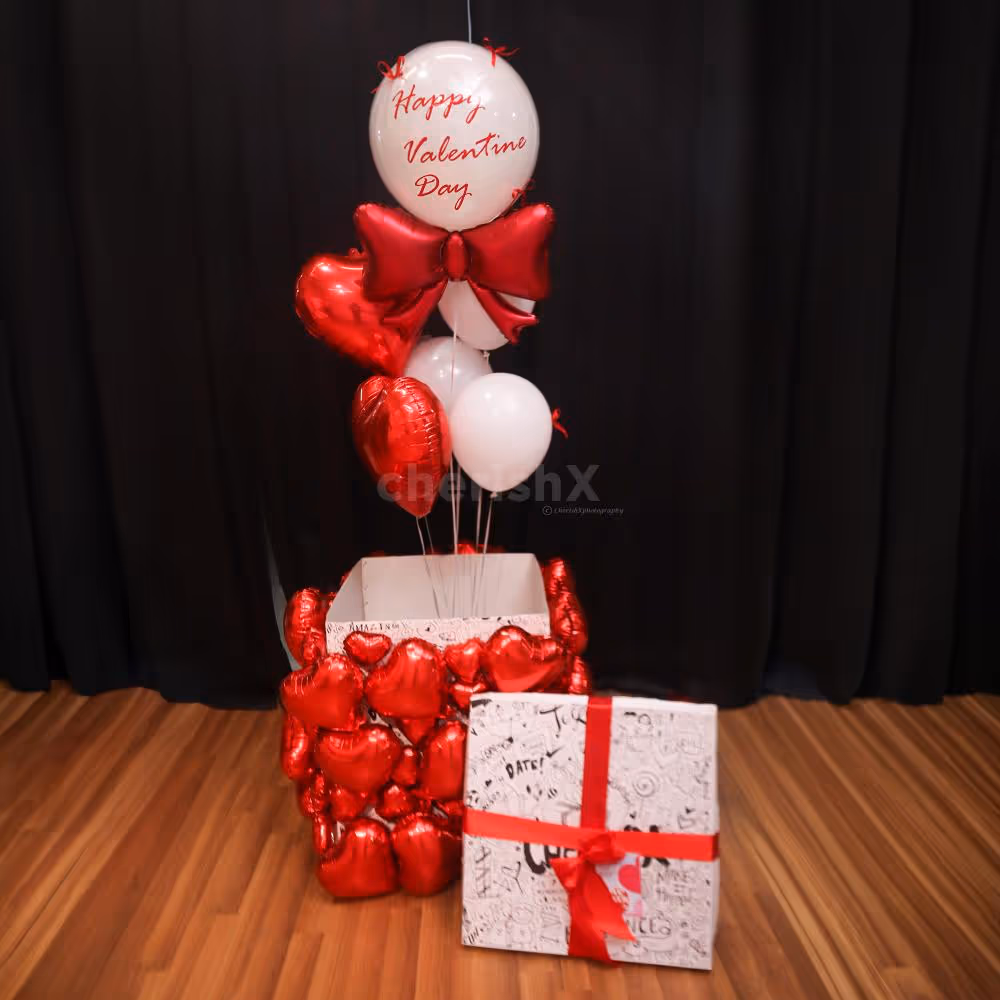 Valentines balloons surprise