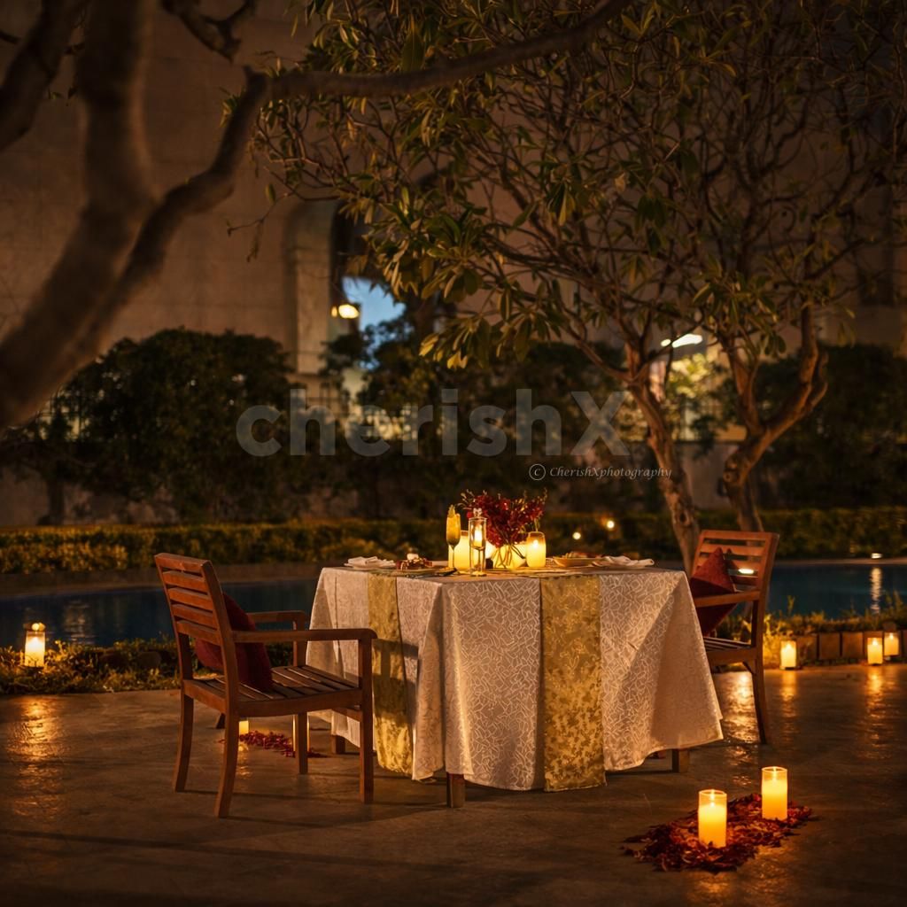 special garden open air dining with pool view at hyatt regency
