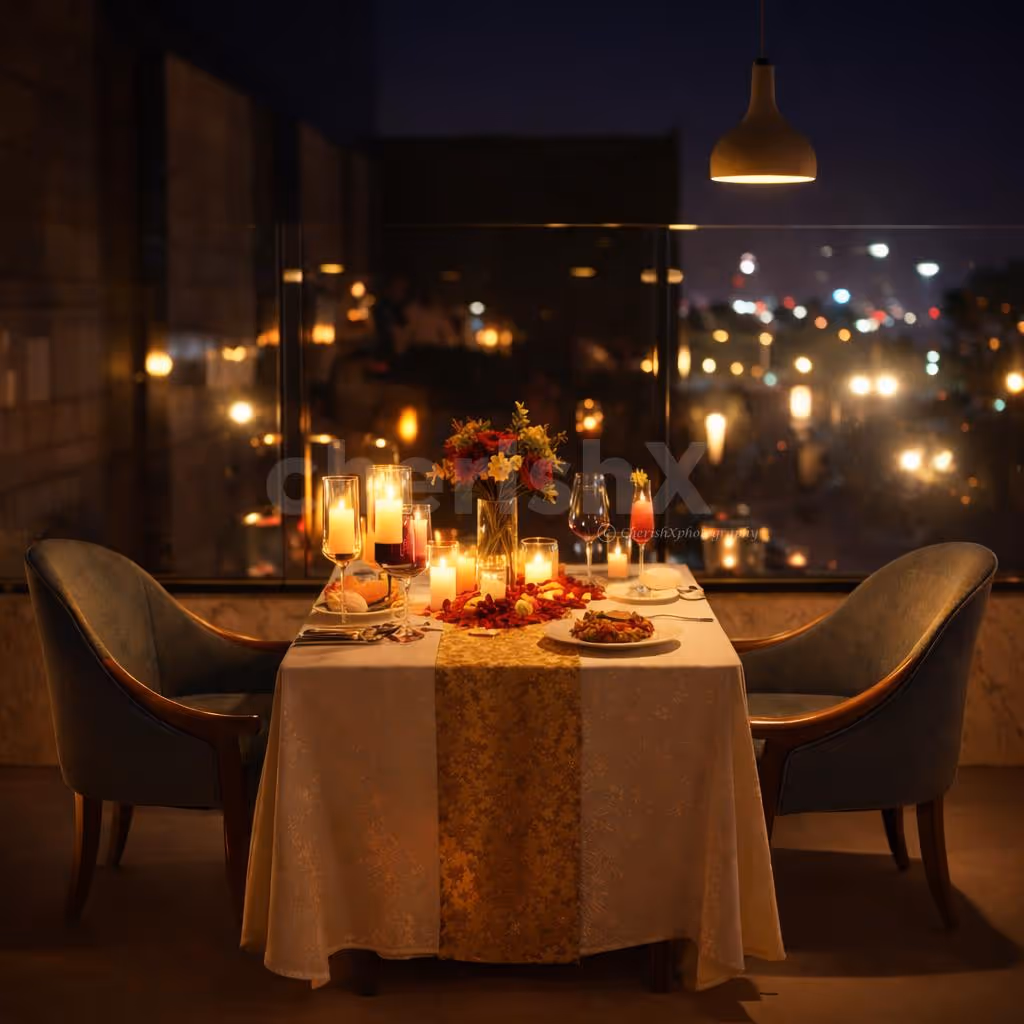 private alfresco candlelight dinner set under the open sky