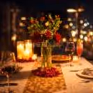 Soft candlelight ambience under the open sky