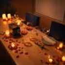 Intimate candlelit table setup for couples