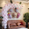 Pastel Pink Baby Girl Decoration with Baby Face, Pink Bottle Foil Balloon and more