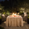 Romantic alfresco candlelight dining setup at Hilton for Valentine’s Day