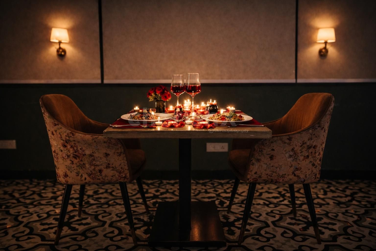 beautifully decorated table with candles and fresh flowers