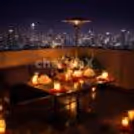 Top-floor alfresco dining experience with panoramic city views