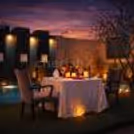 Elegant 4-course dinner served in a serene poolside ambiance