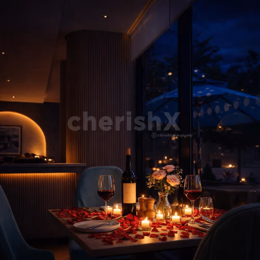 An intimate indoor dining experience designed for pure romance.