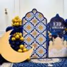 Customized dual sunboard cutouts make a sturdy and designer backdrop for a graceful celebration.