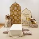 Customized sunboard cutout creates a graceful and festive backdrop
