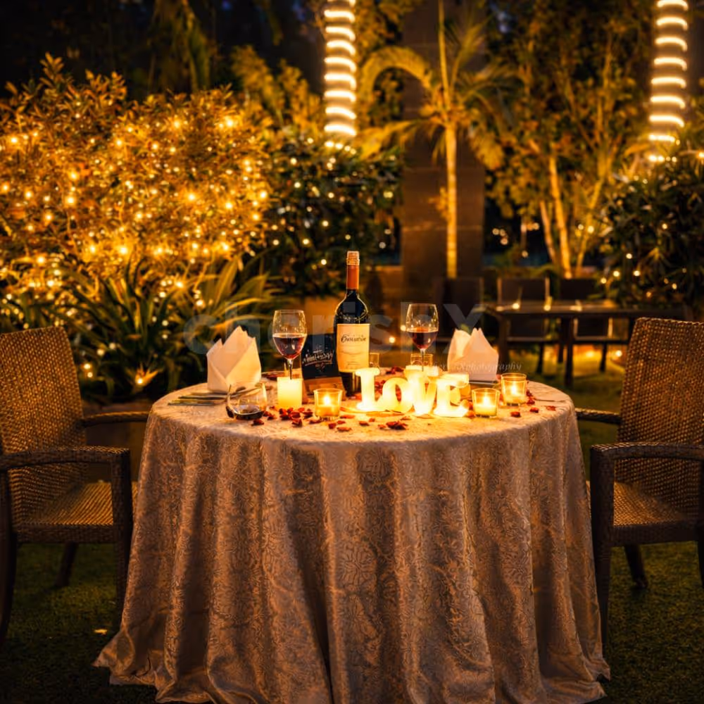 An elegant alfresco evening at Radisson Noida — where candlelight meets curated indulgence