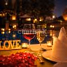 anniversary celebration decor, poolside decor, poolside romantic dining in noida