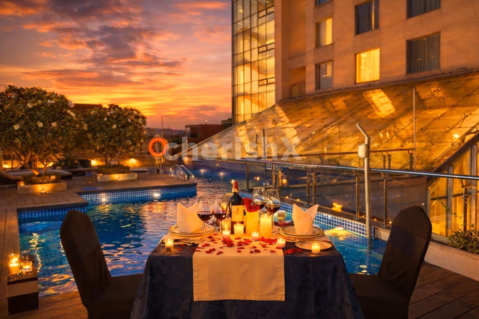 Cake, balloons, candle lights, and more to make your evening special.