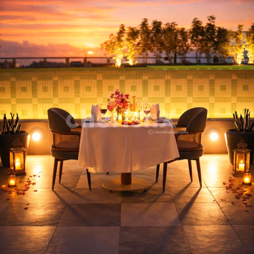 Enjoy a refreshing welcome drink as you begin your romantic evening