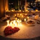 floating candle decor for romantic dining, private candlelight dining