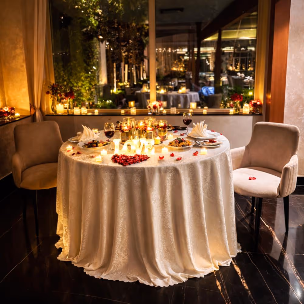 Romantic candlelight dining with premium decoration at atrio