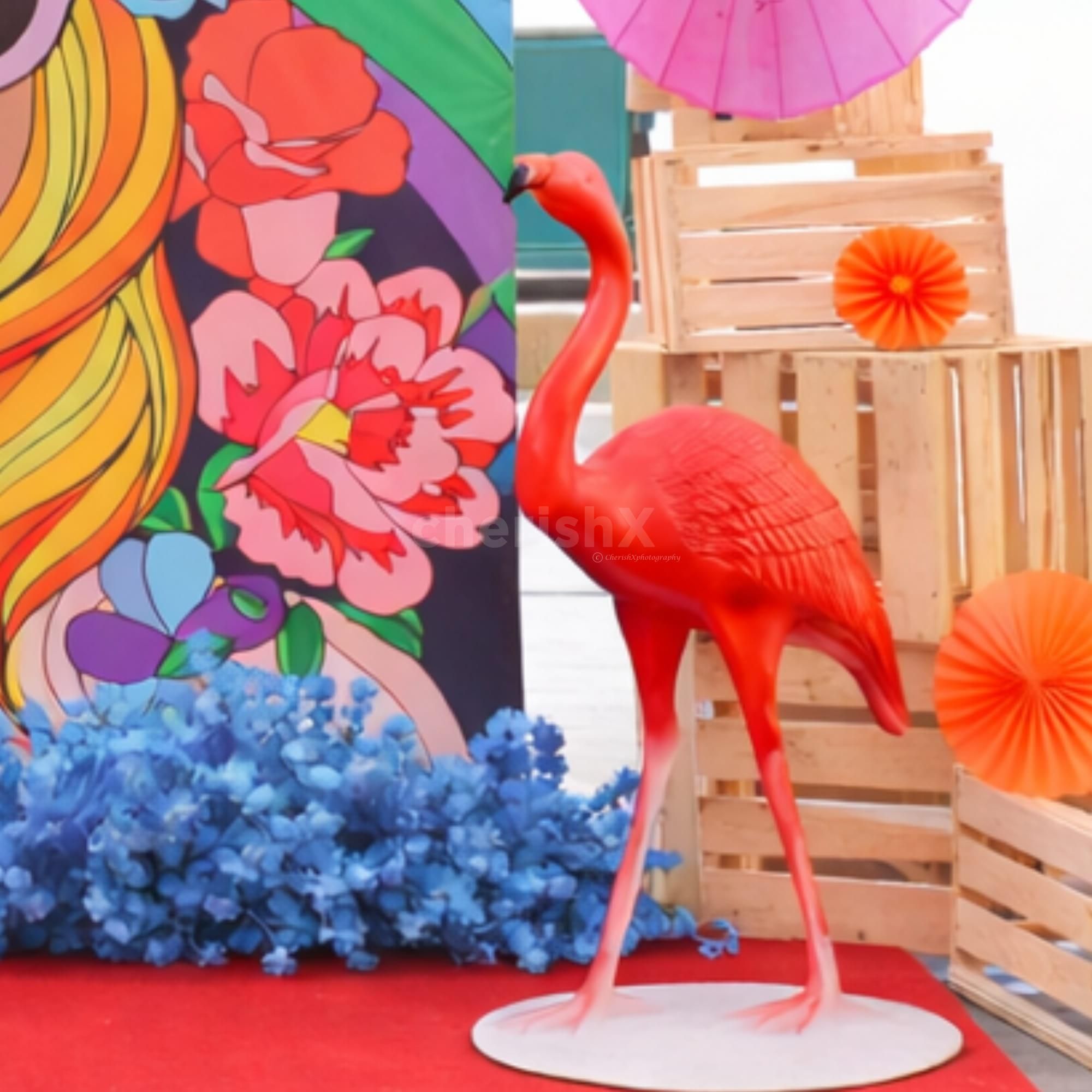 Larger than life flex banner with colourful design adds joy to the Holi party