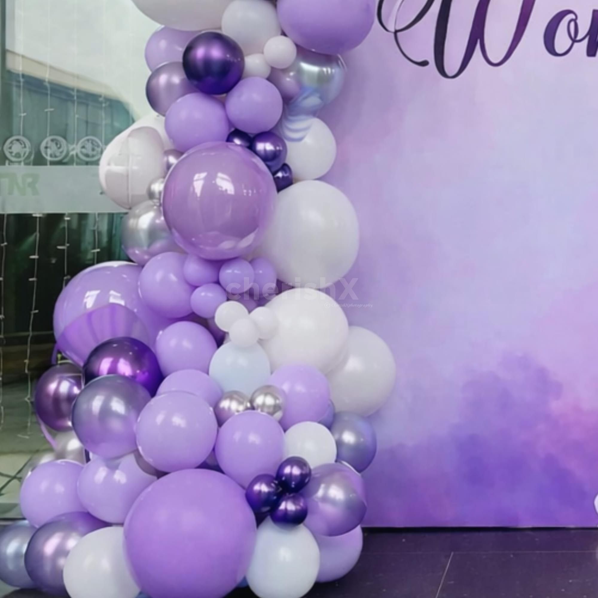 Mixed designer balloon arch for women's day