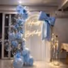 A premium 3D bow birthday decor setup creates a stylish and eye-catching celebration space.