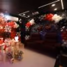 Romantic movie setup for couples with dreamy lights and elegant decorations.