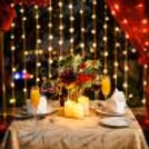 candlelight dining table setup for couples