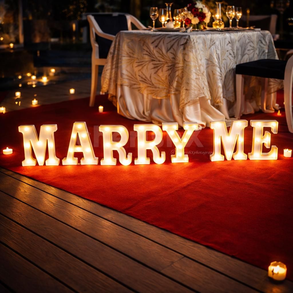 marry me letters for proposal setup