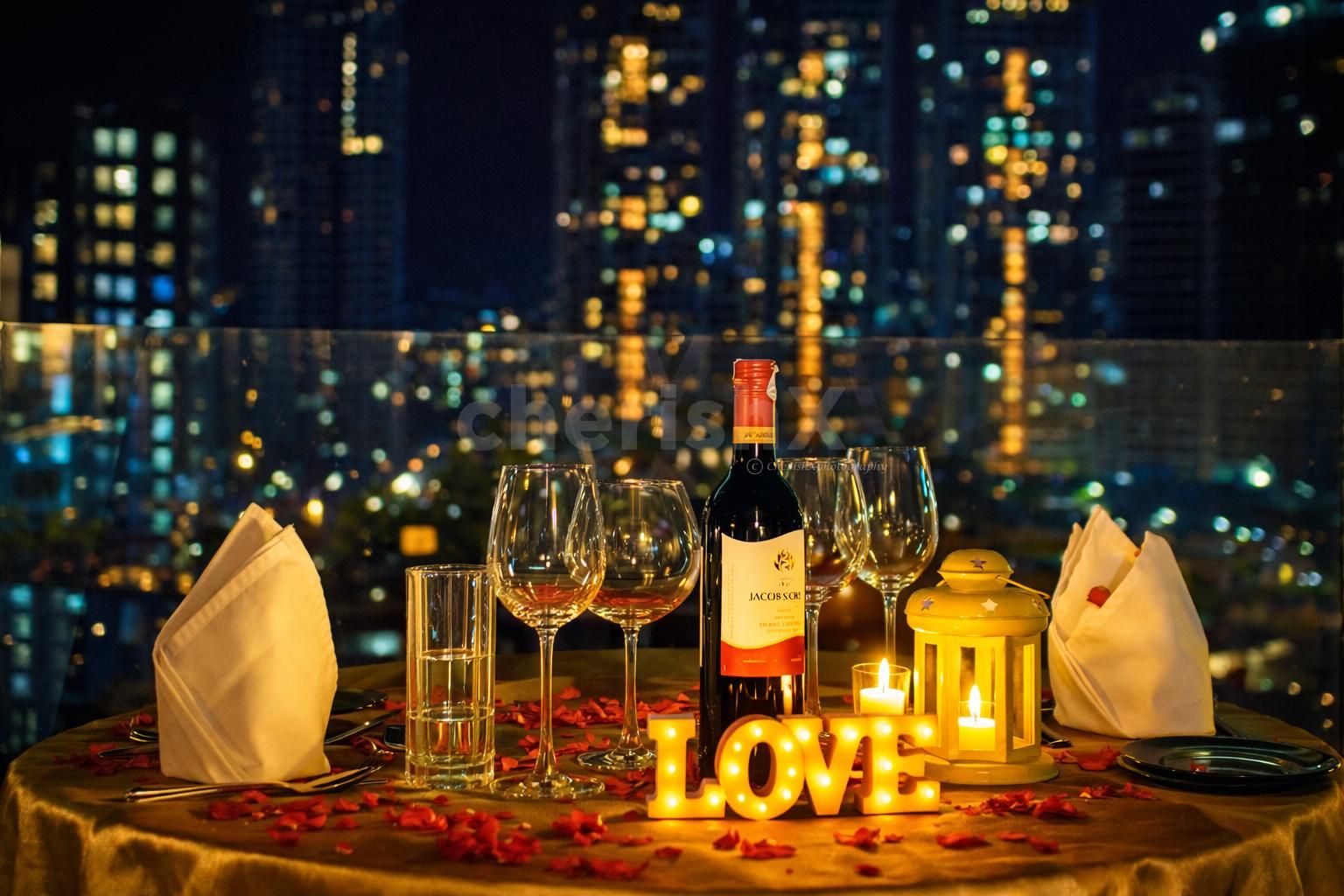 Experience a dreamy rooftop dinner crafted for special memories together.