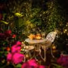 An intimate candlelit table surrounded by nature – perfect for quiet conversations and unforgettable moments
