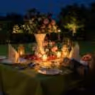 Beautiful Outdoor Dinner Setup With Soft Lights And Greenery Creates Lifetime Memories
