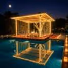 Private Poolside Pergola Dining Setup For A Romantic Couple's Dinner