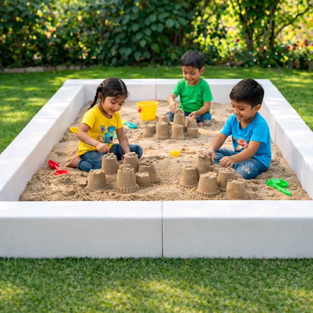 Professionally installed sand pit ensures a playzone safe for kids of all ages.