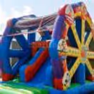 The inflatable house's large size allows many kids to play at once.