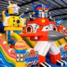 Kids Can Enjoy Jumping And Sliding Over This Robot-Themed Bouncy Playzone