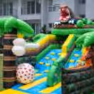 Spacious dinosaur bouncy castle designed for safe and active play of multiple kids