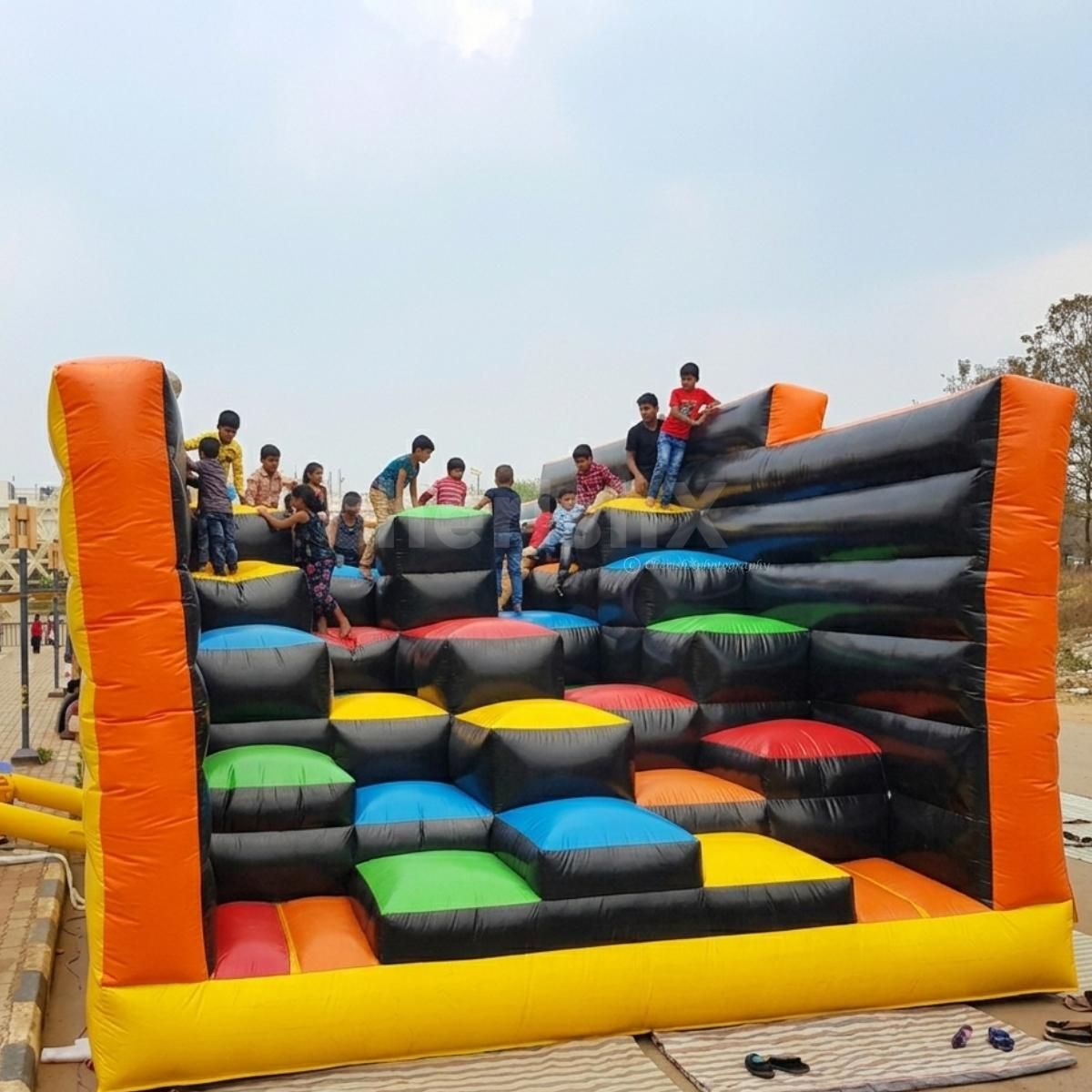 Large Bouncy Structure Designed For Safe Group Play As Fun Activity