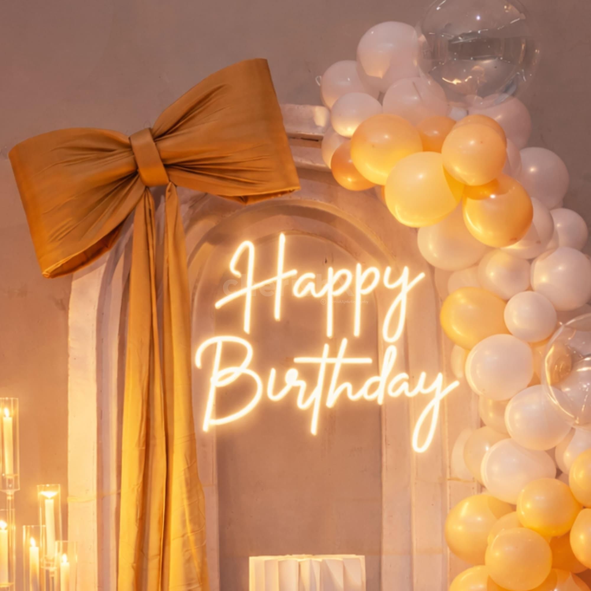 Paper cake table and smokeless candles on a stand add to the magical look with their grace.