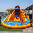 Elevated Pool Bouncy Setup With Slide And Mini Pool For Kids