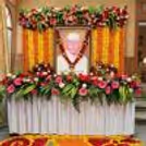 Fresh Flower Backdrop With Photo Setup For Shanti Smaran Ceremony