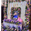 Fresh Flower Backdrop Setup With A Photo Frame For Home Decoration