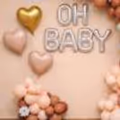 Balloon Arch In Soft Pastel And Rich Tones, With A Cute Bunny, Looks Elegant On A Baby Shower Day