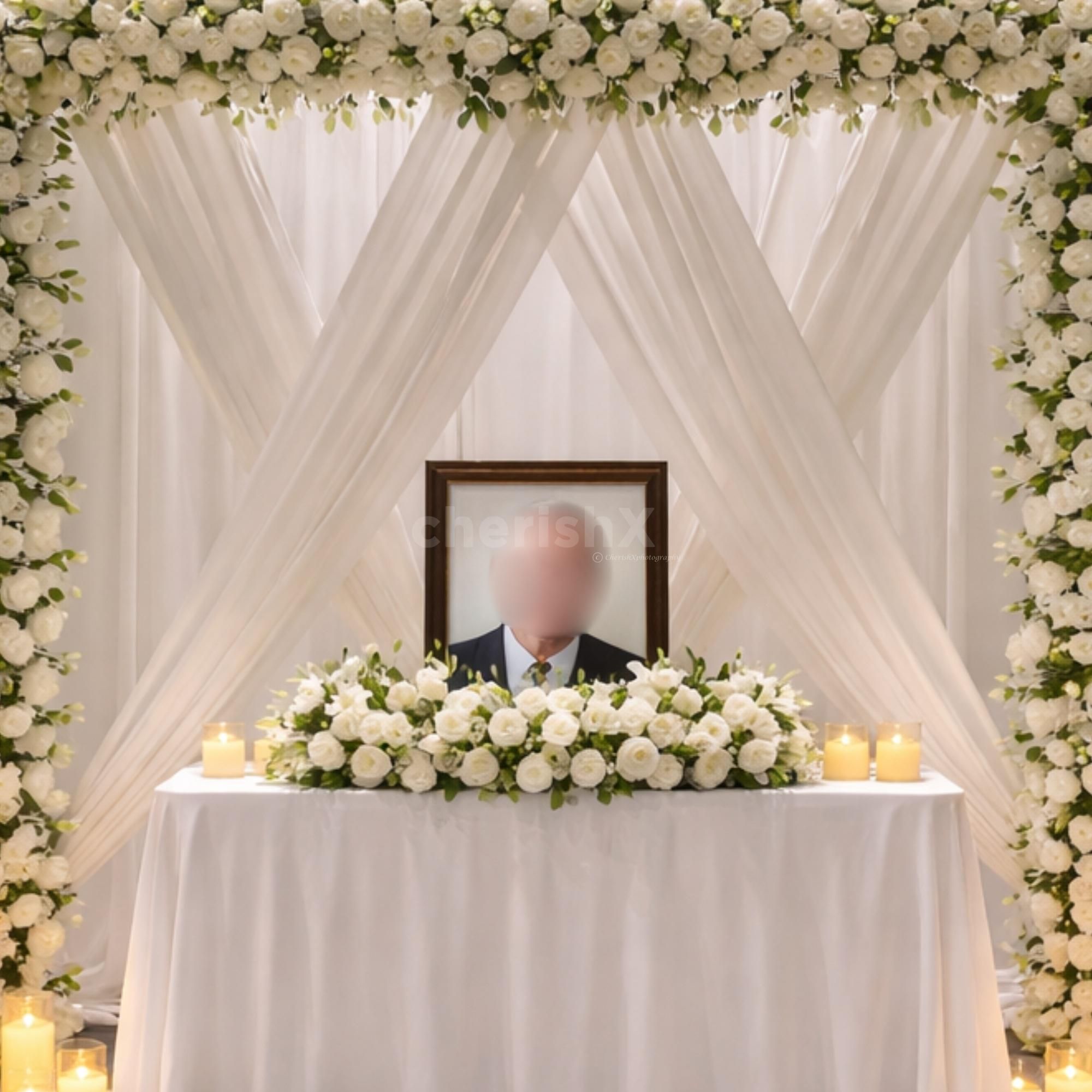 Led Candles Arranged To Create A Warm And Calming Ambience For A Respectful Farewell And Remembrance