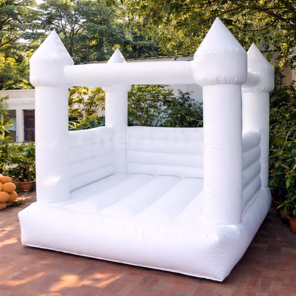 White inflatable bouncy for kids birthday party