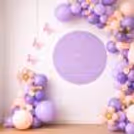 Balloon Cluster Arranged On The Side With A Simple And Elegant Baby Shower Backdrop