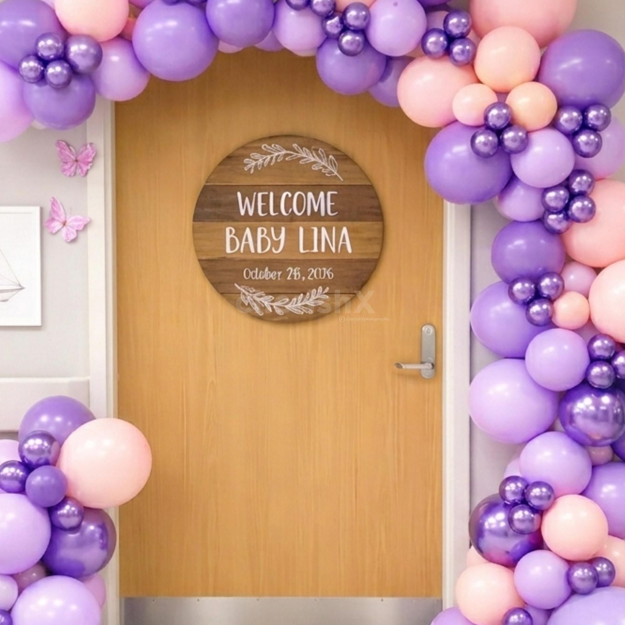Rose Gold Confetti Balloons And Paper Butterfly Cutouts Blend Minimalism With Fun.