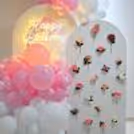 White Backdrop Panel Decorated With Pastel Flowers For A Birthday Celebration