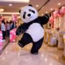 The Adorable And Joyful Panda Mascot Can Create Fun Moments For Pictures And Videos, Posing With Guests.