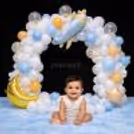 Balloon Arch Of 120 Pastel Balloons With Airplane Foil On Top Is Unique And Attractive