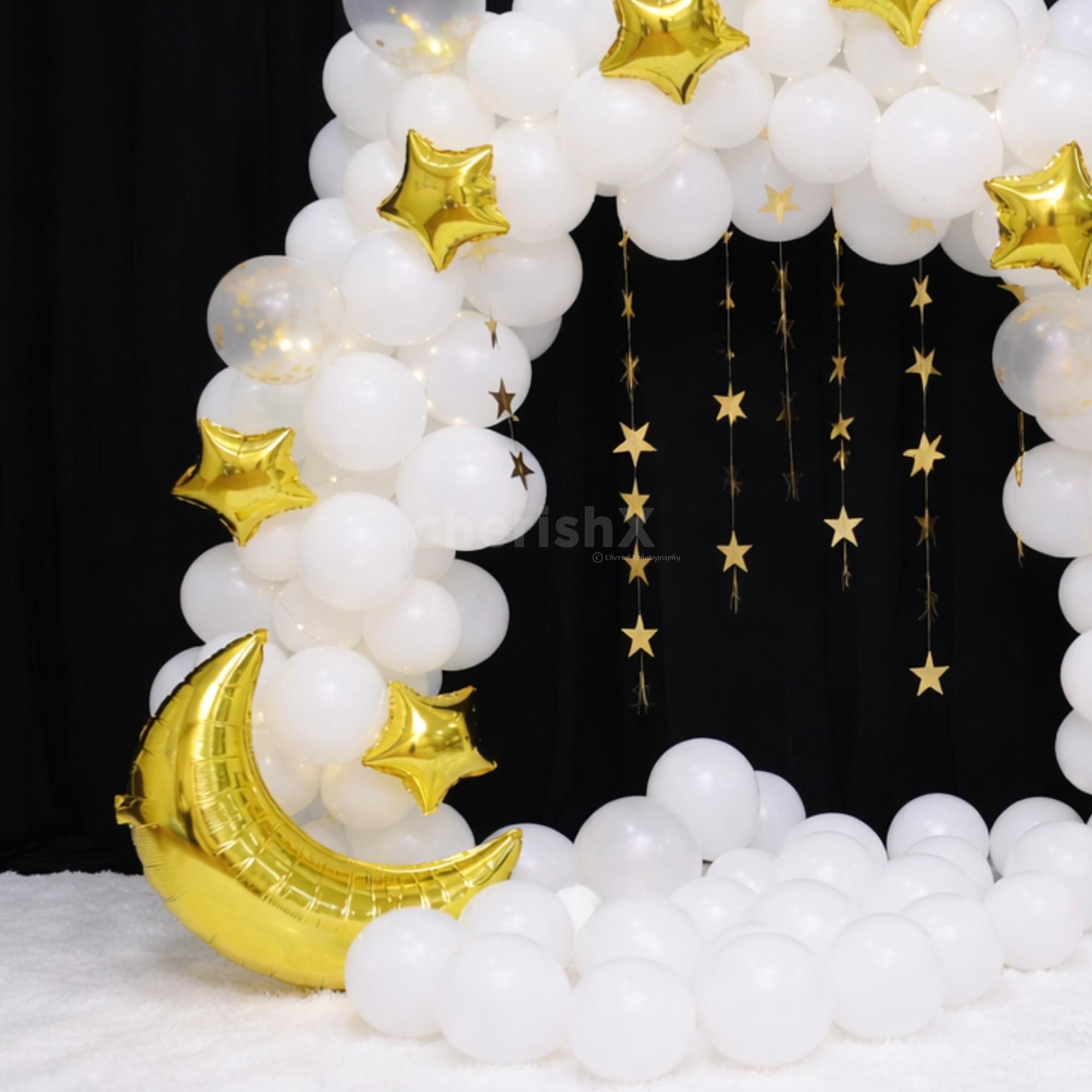 Beautiful Gold-Glittered Stars Add A Lovely Sparkle To The Half-Birthday Celebration.