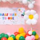 Beautiful Flower Bunch Made With Latex Balloons In Bold, Bright Shades.
